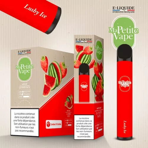 Puff cigarette jetable - Lushy ice (Pasteque fraise ice) - Ma petite vape - e-clopevape.com