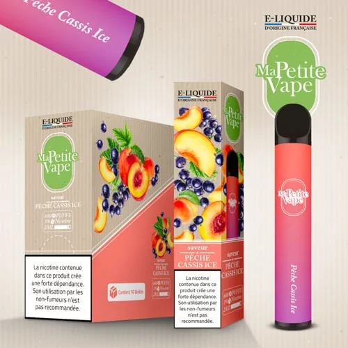 Puff cigarette jetable - Pêche cassis ice - Ma petite vape - e-clopevape.com