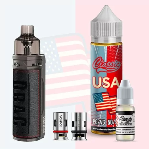 Voopoo drag S  + Usa 50 ml + booster sel de nicotine - e-clopevape.com