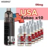 Voopoo drag S + Tabac USA 06mg + 10 flacons - e-clopevape