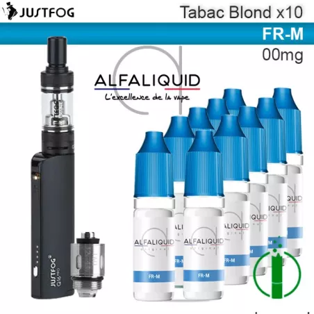 JUSTFOG Q16 PRO + Tabac FR-M 00mg + 10 flacons - e-clopevape