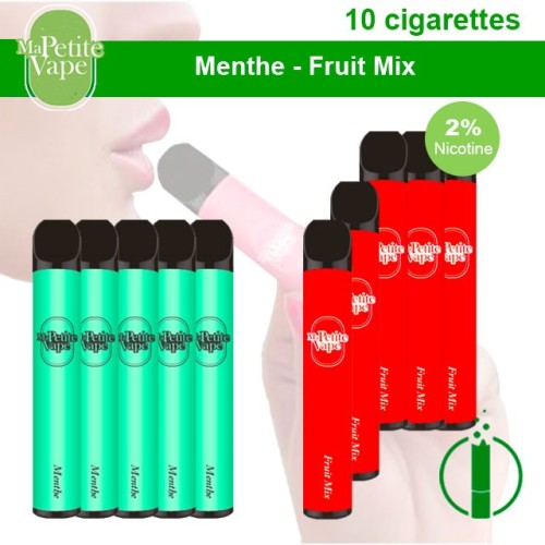 Puff cigarette jetable - Menthe - fruit mix - Ma petite vape - e-clopevape.com