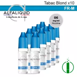 Pack Alfaliquid de 10 liquides Fr-m 06mg - Tabac blond - e-clopevape