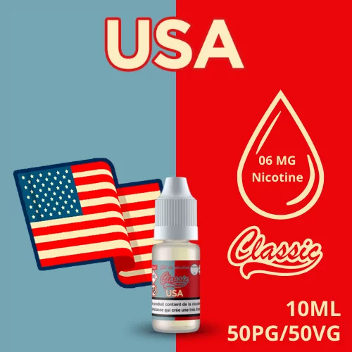 E-Liquide Usa CLASSIC LIQUIDE 10ML-06MG-de-nicotine-50PG-50VG - e-clopevape