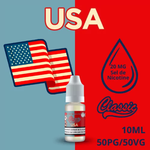 E-Liquide Usa CLASSIC LIQUIDE - SEL DE NICOTINE - 10ML - e-clopevape.com