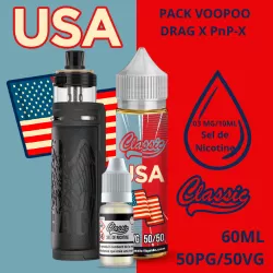 Voopoo drag X PNP-X + Batterie + Usa 50 ml + booster 20MG sel de nicotine - e-clopevape