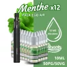 Pack EGO AIR et 12 flacons e-Liquide Menthe CLASSIC LIQUIDE 10ML - 12MG de nicotine - 50PG-50VG - e-clopevape.com - image