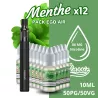 Pack EGO AIR et 12 flacons e-Liquide Menthe CLASSIC LIQUIDE 10ML - 06MG de nicotine - 50PG 50VG - e-clopevape.com - image