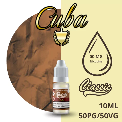 E-Liquide Cuba CLASSIC LIQUIDE 10ML - sans nicotine - e-clopevape.com