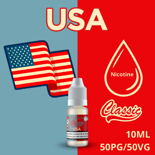 E-Liquide USA CLASSIC LIQUIDE 10ML - 00mg - 03mg - 06mg - 12mg nicotine - e-clopevape.com - image