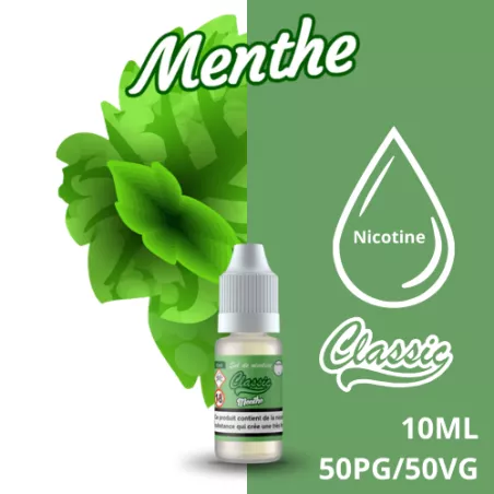 E-Liquide Menthe CLASSIC LIQUIDE 10ML - 00mg - 03mg - 06mg - 12mg nicotine - e-clopevape.com - image