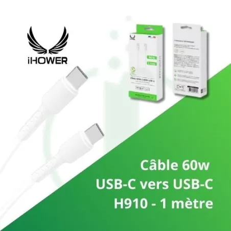 Câbles IHOWER 60W USB-C - Charge et Synchronisation Rapide - 1 mètre - h910