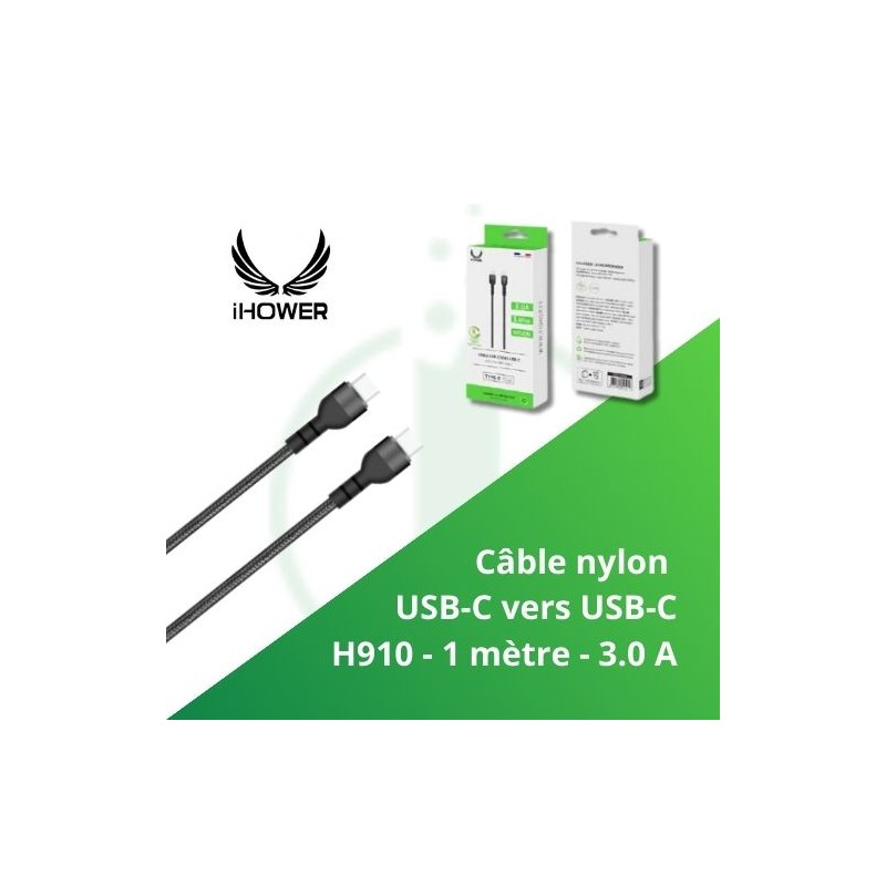 Câble USB-C en Nylon IHOWER H006 - Charge Rapide 3.0 A - e-clopevape